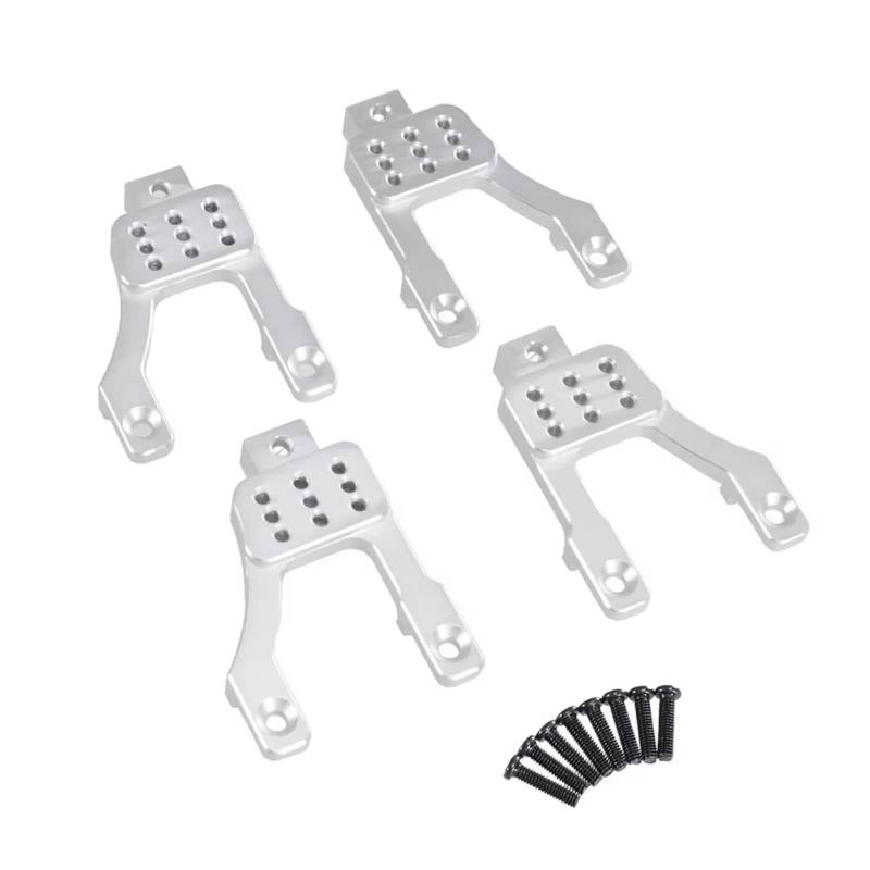 GTFRUQAS RC Ersatzteile Für MN Für MN128 MN86 G500 1/12 RC Fernbedienung Auto Metall Vorne Und Hinten Suspension Halterung Upgrade Teile Und Zubehör(Silver) von GTFRUQAS