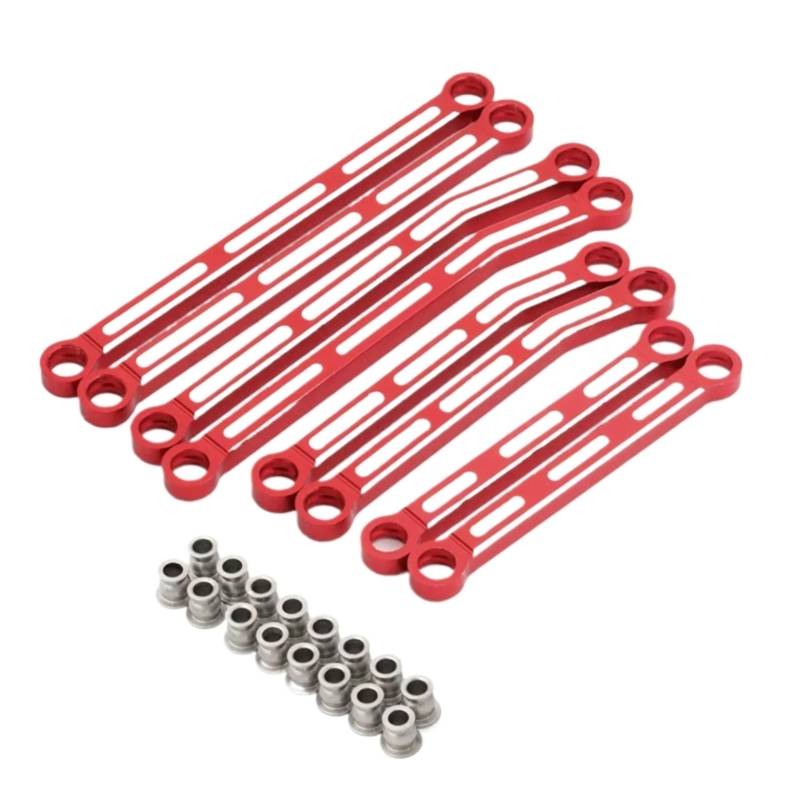 GTFRUQAS RC Ersatzteile Für Trx4m 1/18 RC Crawler Auto Upgrades Teile 8 Stücke Metall High Clearance Suspension Link Rod Set 9749 Fernbedienung Auto Upgrade Teile(Red) von GTFRUQAS