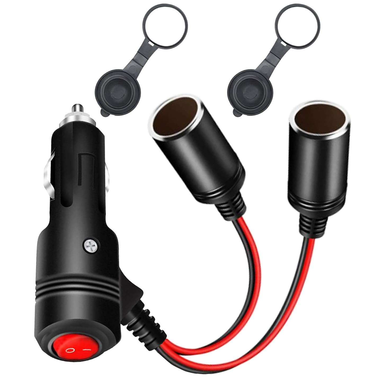 GTIWUNG 1 Stück 1 bis 2 KFZ Auto Zigarettenanzünder Stecker mit Schalter 12V/24V, Auto Motorrad Zigarettenanzünder Verteiler Adapter, DREI-Wege-Buchse Splitter GTIWUNG 1 Stück 1 bis 2 KFZ Auto Zigarettenanzünder Stecker mit Schalter 12V/24V, Auto Motorrad Zigarettenanzünder Verteiler Adapter, DREI-Wege-Buchse Splitter von GTIWUNG