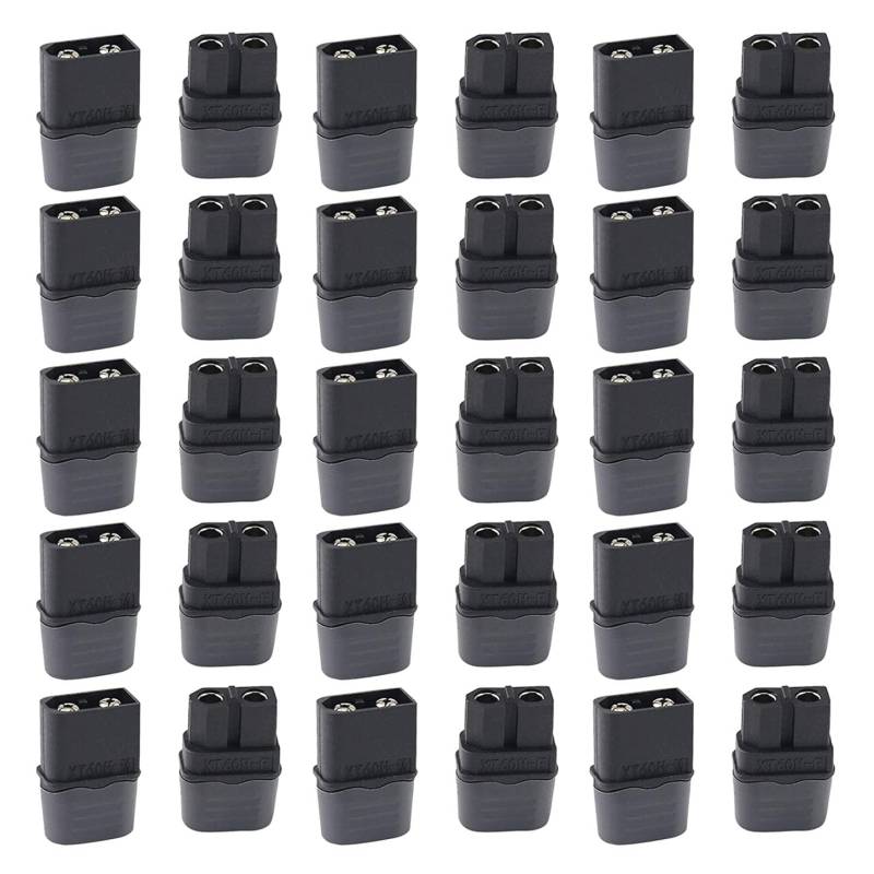 GTIWUNG 15 Paar XT60H Batterie Anschlüsse, XT60 Männlich Weiblich Stecker Buchse, XT60H Mantelgehäuse Stecker für RC-Modell und mehr (15 Stück XT60H Stecker + 15 Stück XT60H Buchse) von GTIWUNG