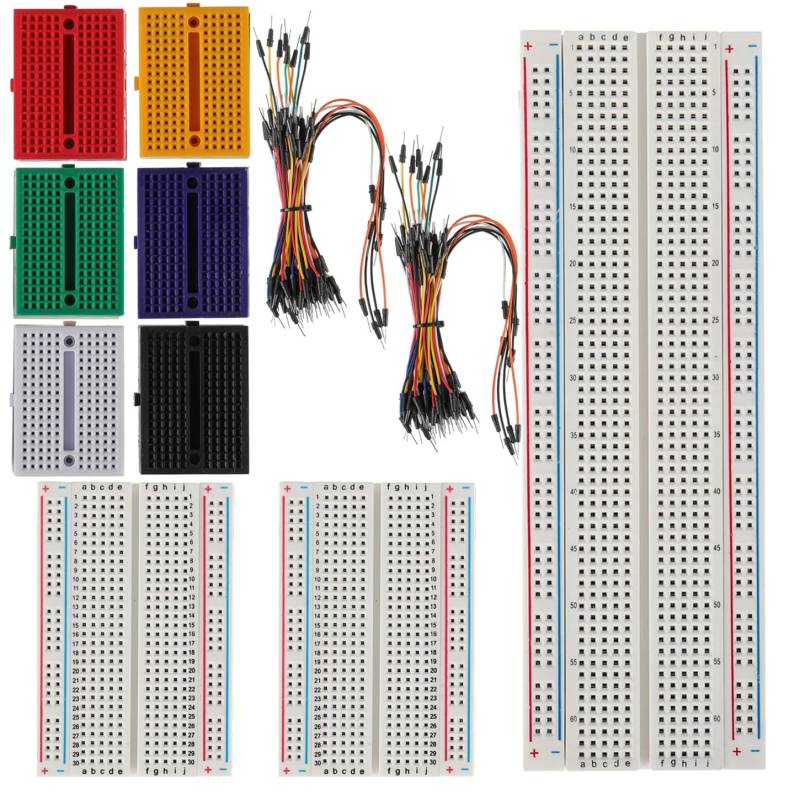 GTIWUNG 170 & 400 & 830 Tie Points Mini Breadboard Kit, Lötfreie Prototyp Leiterplatte für Arduino Proto Shield + 130Stk Steckbrücken Jumper Wire Kabel von GTIWUNG
