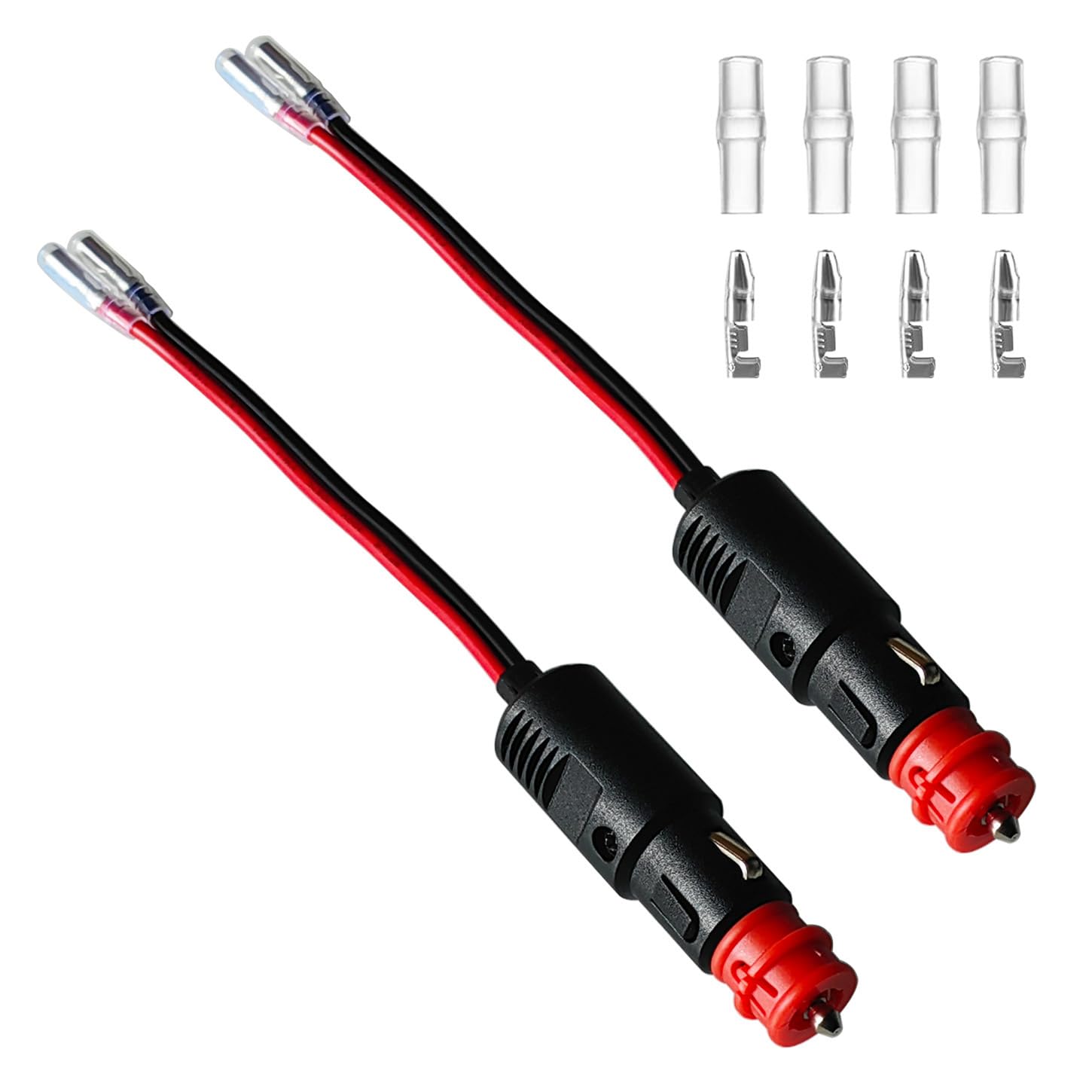GTIWUNG 2 Stück Zigarettenanzünder Stecker mit Isolierter Abdeckung Rot mit 15CM Kabel, 12V Sicherheits Universal Zigarettenanzünder Stecker für 12V/24V Autos, LKWs und Motorrad GTIWUNG 2 Stück Zigarettenanzünder Stecker mit Isolierter Abdeckung Rot mit 15CM Kabel, 12V Sicherheits Universal Zigarettenanzünder Stecker für 12V/24V Autos, LKWs und Motorrad von GTIWUNG