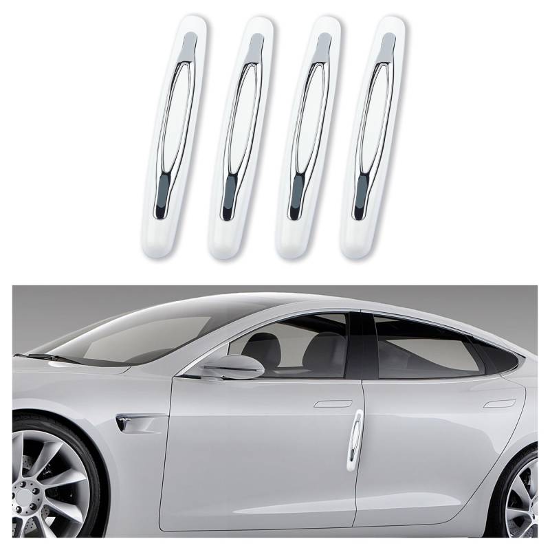 4PCS Autotür Kantenschutz,Anti-Kratz Auto Türkantenschutz Zierstreifen mit Selbstklebendem zum Schutz des Türgriffs,Universelle Auto Zubehör für Stoßstange/Türklinke/Türklinke (Weiß) von GTLM