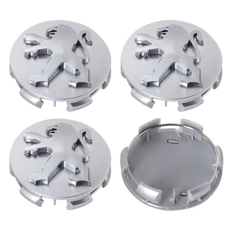 4 Nabendeckel 60mm Nabenkappen für Peugeot Traveller 3.Generation ab Bj.2016, ABS Kunststoff Aluminium Felgendeckel Nabenkappe Radkappen Felgenkappen Radnabenabdeckung,C- von GTME