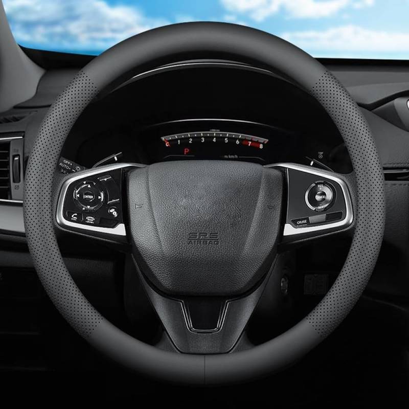 Lenkradbezug Auto für Mitsubishi Eclipse Cross 2018-2023 Mikrofaser Leder Lenkradhülle 36-38cm Lenkradhülle für Sommer & Winter | Lenkradabdeckungen Für Frauen Männer,Round von GTME