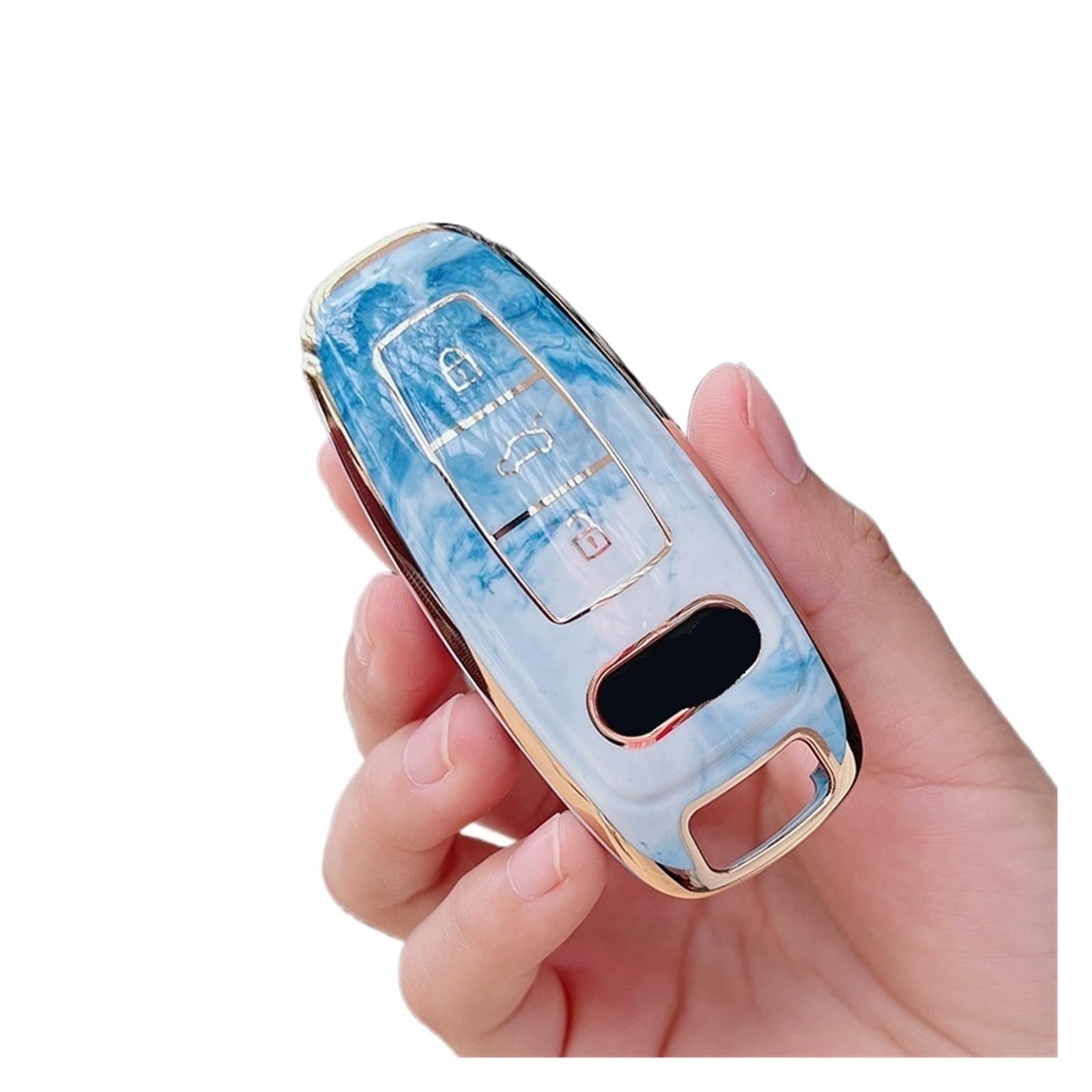 Für A6 A3 A4 B9 C8 A7 S7 4K A8 D5 S8 Q7 Q8 SQ8 E-tron 2018 2019 2020 2021 2022 2023 Zubehör Auto Fernbedienung Schlüssel Abdeckung Fall(Blue) von GTOQEV