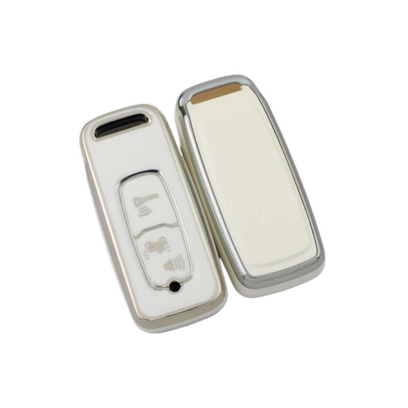 Für ADV 150 PCX 125 Schalter ADV Wrench 350 PCX160 Vision SH350 Schlüsselbund TPU Silber Rand Auto Schlüssel Abdeckung Fall Shell(White) von GTOQEV