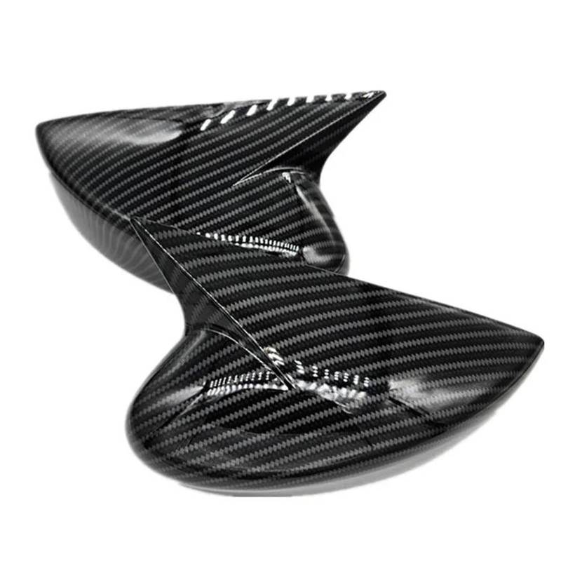 Für Nissan Für Kicks 2017 2018 2019-2024 ABS Auto Horn Stil Seite Rückspiegel Abdeckung Trim Tür Rückspiegel Abdeckung Seite(Carbon) von GTOQEV