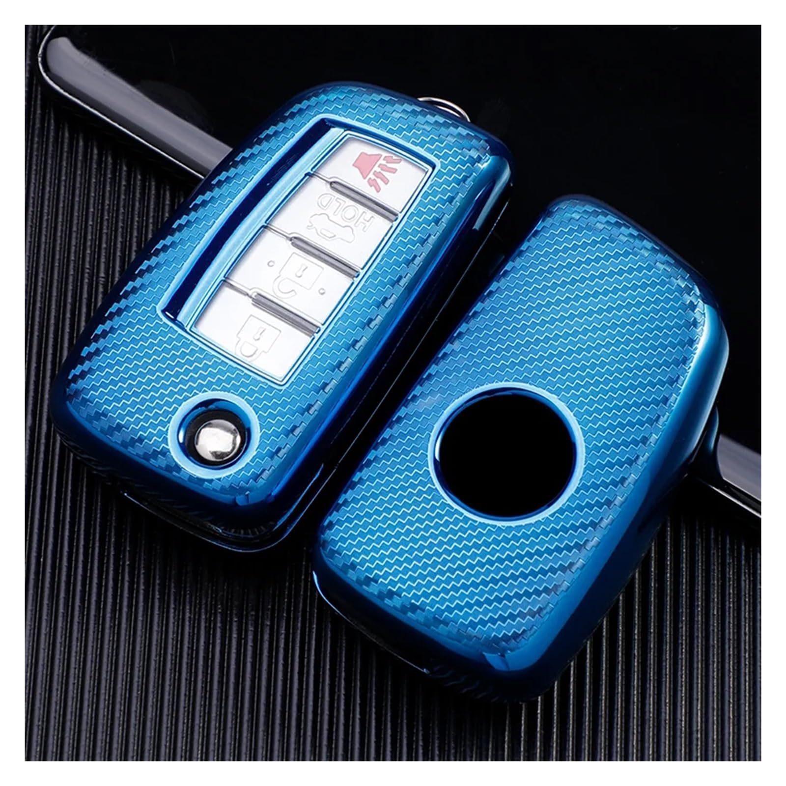 Für Nissan Qashqai J11 Juke Xtrail Sunny Cefiro A32 Für Qashqai Schalter 2020 Halter Keychain 2 3 4 Tasten TPU Auto Schlüssel Fall Abdeckung(Blue) von GTOQEV