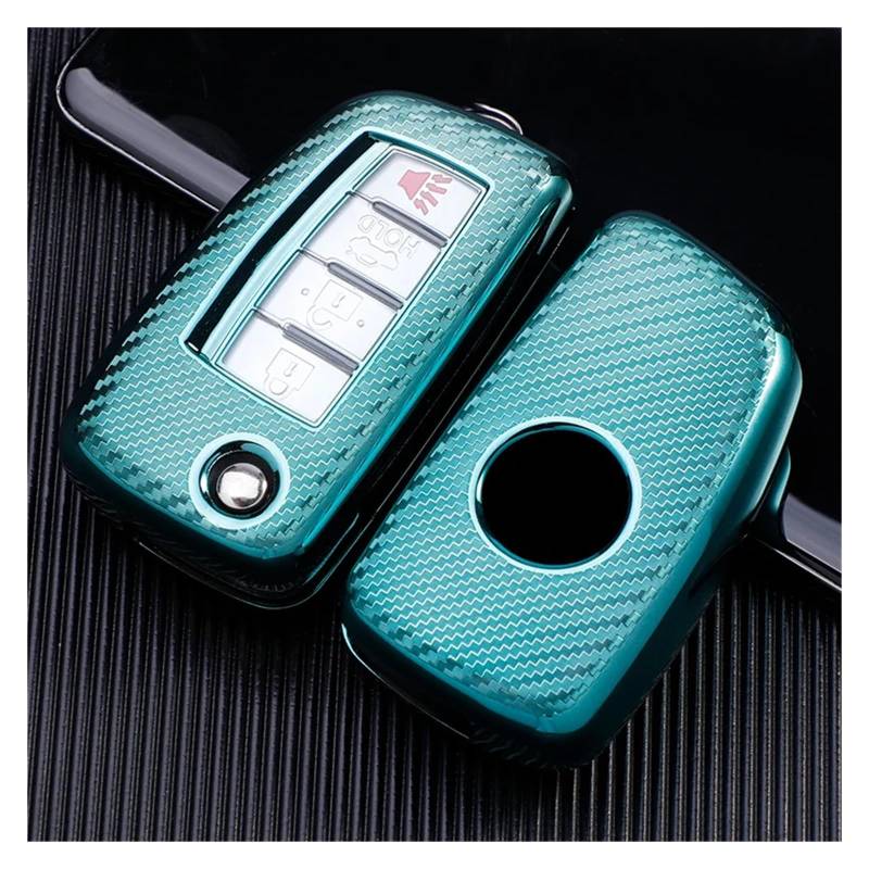 Für Nissan Qashqai J11 Juke Xtrail Sunny Cefiro A32 Für Qashqai Schalter 2020 Halter Keychain 2 3 4 Tasten TPU Auto Schlüssel Fall Abdeckung(Green) von GTOQEV