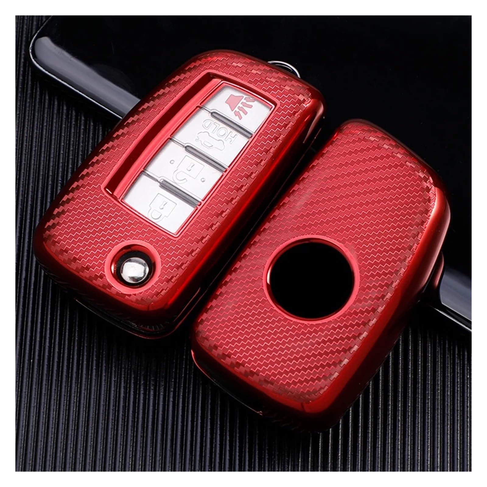 Für Nissan Qashqai J11 Juke Xtrail Sunny Cefiro A32 Für Qashqai Schalter 2020 Halter Keychain 2 3 4 Tasten TPU Auto Schlüssel Fall Abdeckung(Red) von GTOQEV