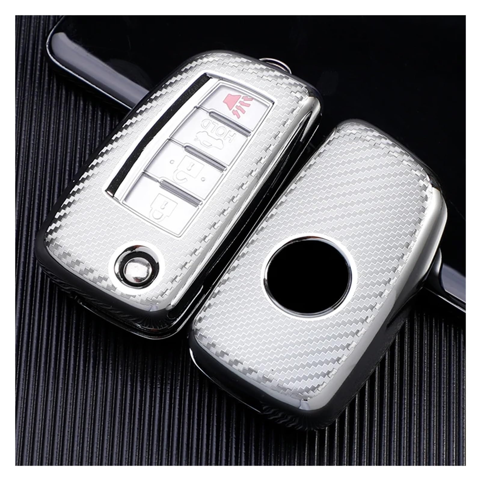 Für Nissan Qashqai J11 Juke Xtrail Sunny Cefiro A32 Für Qashqai Schalter 2020 Halter Keychain 2 3 4 Tasten TPU Auto Schlüssel Fall Abdeckung(Silver) von GTOQEV
