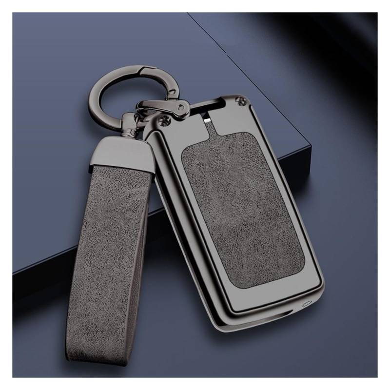 Für Peugeot 107 307 308 407 607 3008 5008 Auto Flip Key Case Shell Cover Schutz FobKeychain Zubehör(A-Gun Blue Chain) von GTOQEV