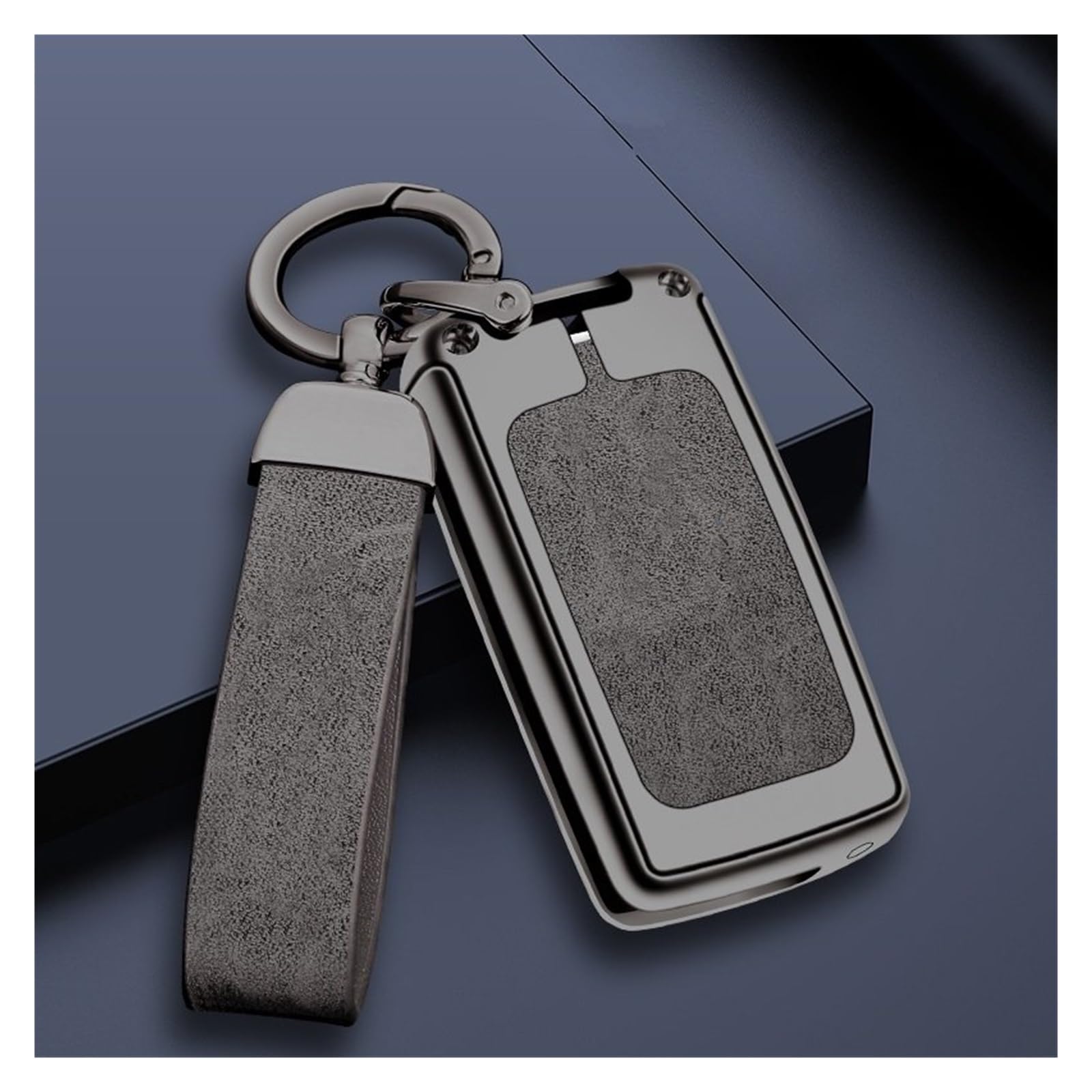 Für Peugeot 107 307 308 407 607 3008 5008 Auto Flip Key Case Shell Cover Schutz FobKeychain Zubehör(A-Gun Brown Chain) von GTOQEV