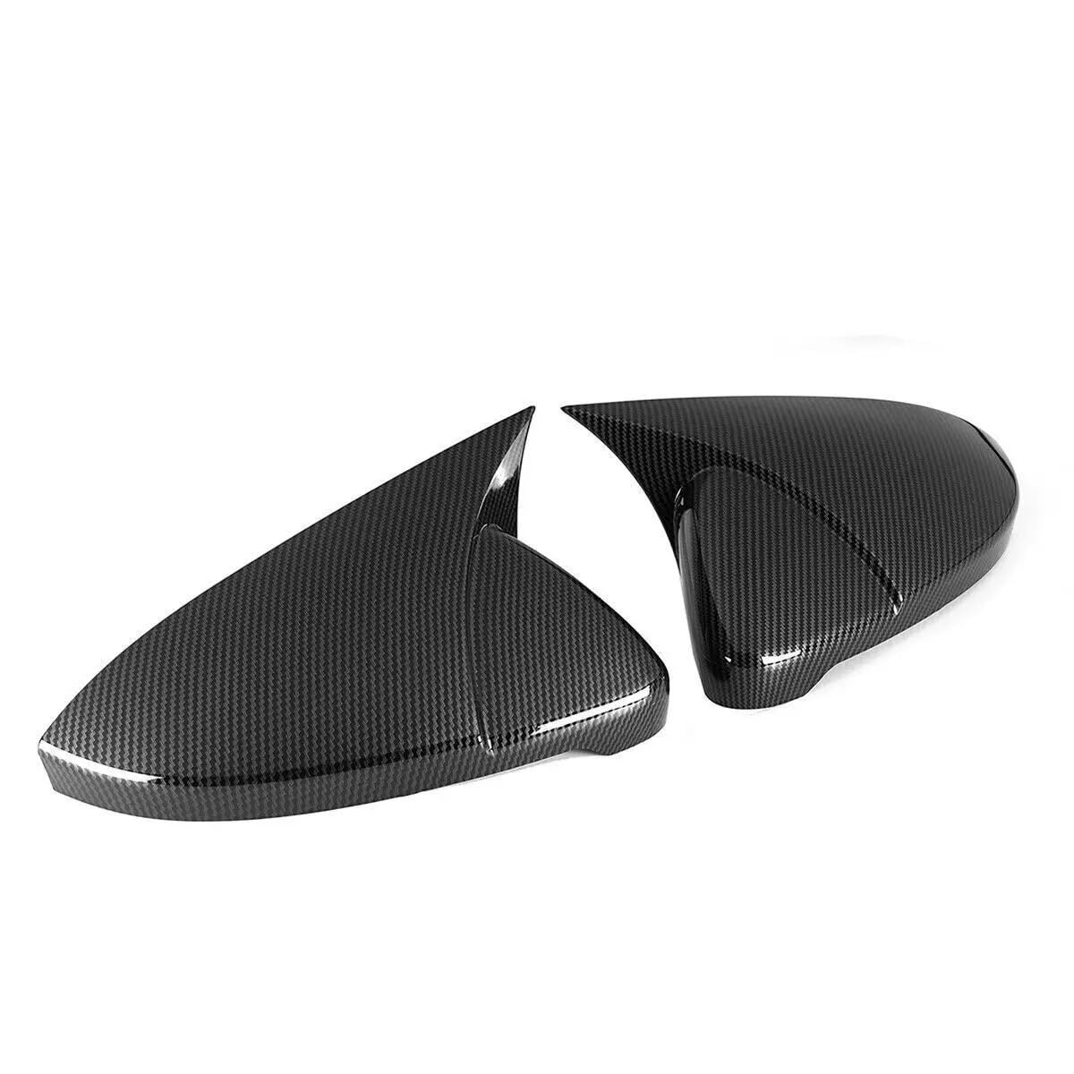 Für VW Für GOLF 7 MK7 MK7.5 R GTI 2014–2019, Auto-Rückspiegel-Seitenspiegel-Abdeckung, Horn-Flügelkappe, Außentür-Rückansicht, Gehäuse-Trim-Aufkleber(Carbon) von GTOQEV