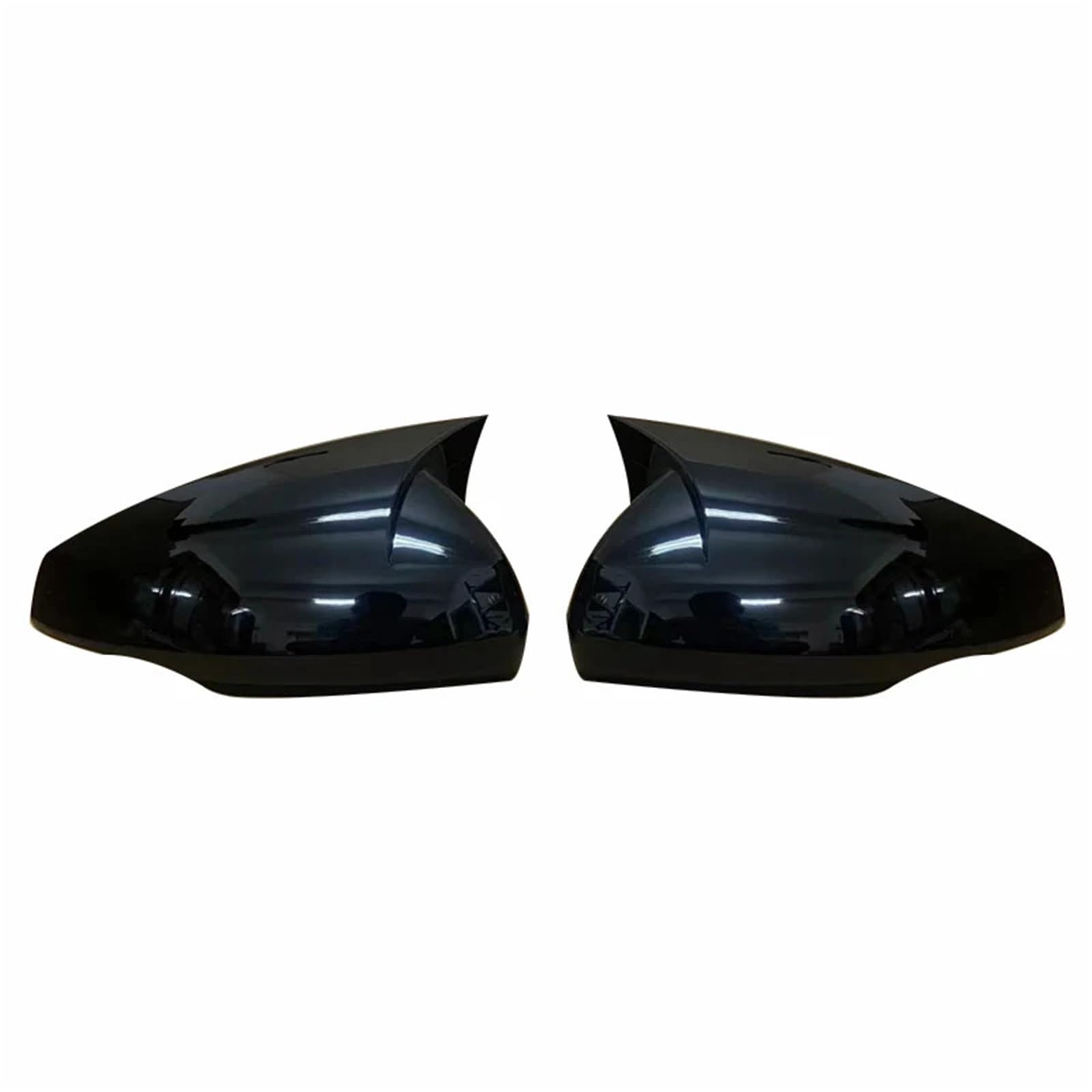 Für VW Für Polo Mk6 AW GTI 2018-2021 Rückspiegelabdeckung OX Horn Autokappen Schalenverkleidung Carbon Look Außen(Glossy Black) von GTOQEV