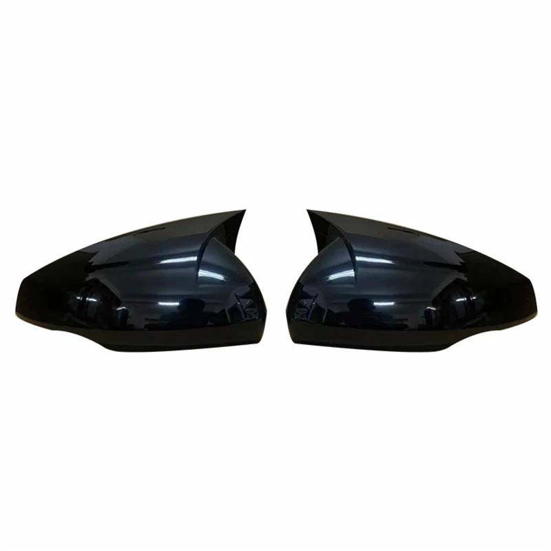 Für VW Für Polo Mk6 AW GTI 2018-2021 Rückspiegelabdeckung OX Horn Autokappen Schalenverkleidung Carbon Look Außen(Glossy Black) von GTOQEV