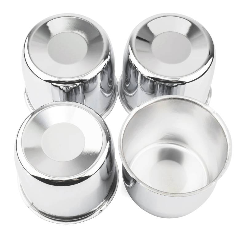 4 Stück Radnabenkappen zum Durchdrücken Chrom Silber für 10,8 cm Mittelbohrung Auto Anhänger Felge von GTOWNWORKS