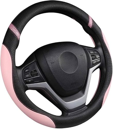 Auto Lenkradbezug für Suzuki Alto 2014-2024, PU Leder Lenkradhülle rutschfest Atmungsaktiv Lenkrad Schutzhülle Innenraum Zubehör,B/Black Pink Auto Lenkradbezug für Suzuki Alto 2014-2024, PU Leder Lenkradhülle rutschfest Atmungsaktiv Lenkrad Schutzhülle Innenraum Zubehör,B/Black Pink von GTRFDGHT