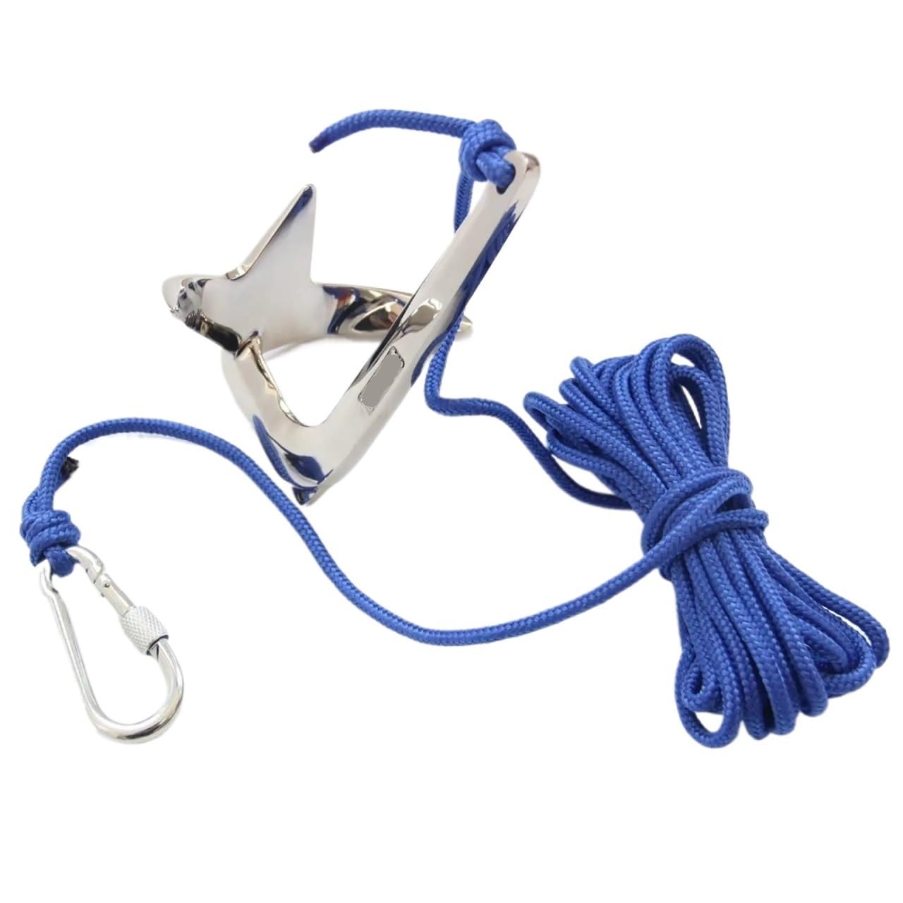 GTSZAA [Replacement] Bootsanker mit 5 m Seil, Klauenanker aus Edelstahl 316, for Yacht, for Boot von GTSZAA