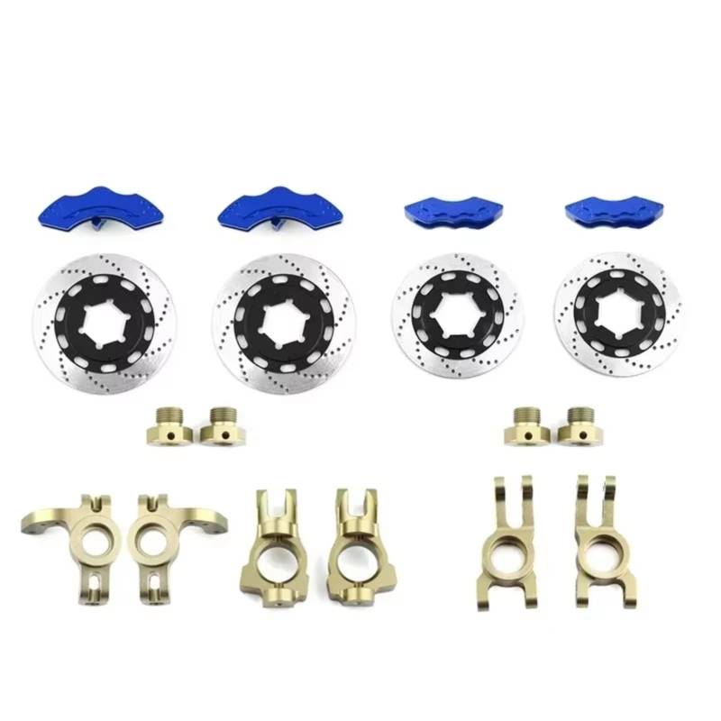 GTVNPOA Für KM Raytheon Für Rallye Auto C3 E8414 E8415 1/7 RC Auto Upgrade Zubehör 1 Set Disc Bremse Set Bremssattel RC Zubehör(Blue Brown) von GTVNPOA