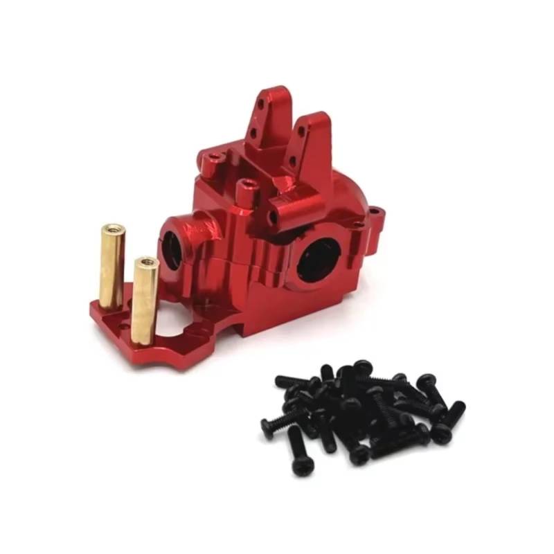 GTVNPOA Für MJX Für Hyper Go 14209 14210 14301 14302 14303 1/14 RC Auto Upgrade Teile Metall Front Getriebe Gehäuse Getriebe Box Differential Fall RC Zubehör(Red) von GTVNPOA