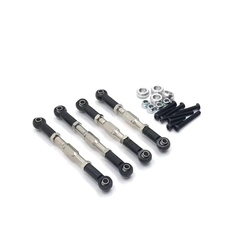 GTVNPOA Für WPL Für MN Für HengLong Für FeiYu Für JJRC C14 C24 B14 B24 D90 D91 D96 99S 4PCS Metall Einstellbare Spurstange RC Auto Upgrade Teile RC Auto Ersatz Teile(Black) von GTVNPOA
