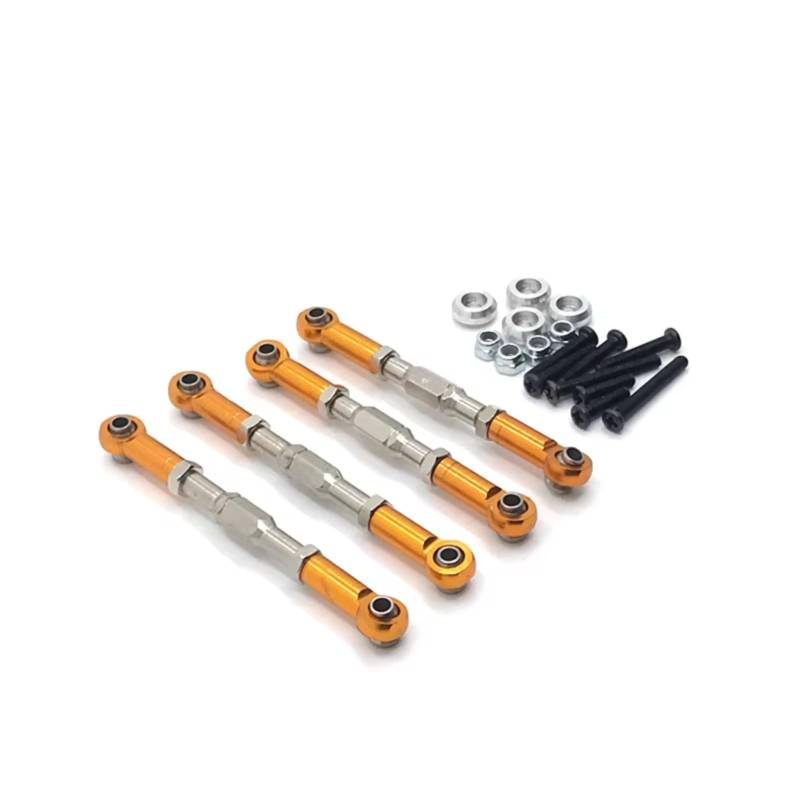 GTVNPOA Für WPL Für MN Für HengLong Für FeiYu Für JJRC C14 C24 B14 B24 D90 D91 D96 99S 4PCS Metall Einstellbare Spurstange RC Auto Upgrade Teile RC Auto Ersatz Teile(Yellow) von GTVNPOA