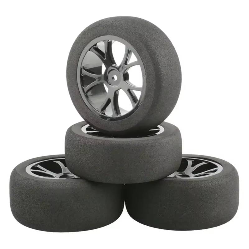 GTVNPOA Für Wltoys 144001 124017 124016 144010 Rc Auto On Road Schaum Reifen 85mm Schwamm Reifen Upgrade Zubehör Teile RC Zubehör(Black) von GTVNPOA