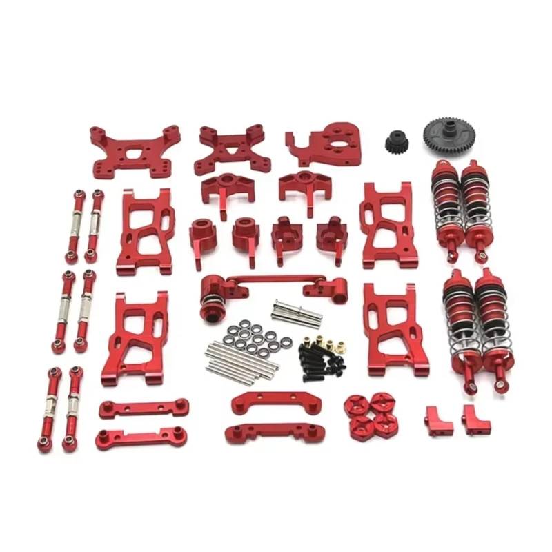 GTVNPOA Für Wltoys Für RIaarIo 144001 144010 124017 124007 XDKJ-001 XDKJ-006 AM-X12 Metall Stoßdämpfer Kit RC Auto Upgrade Teile Teile Ersatz RC Zubehör(Red) von GTVNPOA