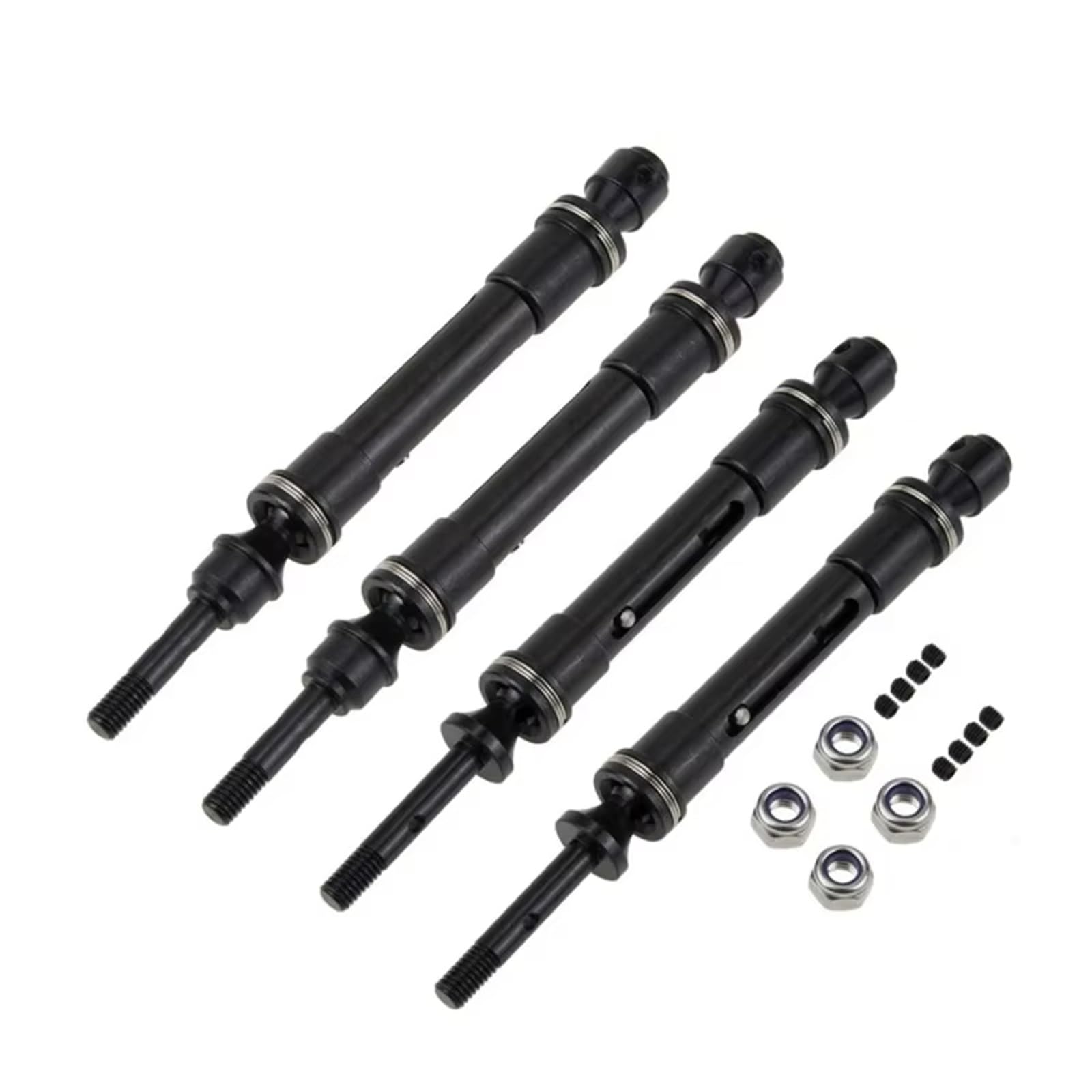 GTVNPOA RC Antriebswelle Für Traxxas 4X4 Für SLA017 SLA018 Für Slash Für Rustler Für VXL Für Stampede 1/10 Getriebewelle RC Autoteile CVD Vorne Hinten Antriebswelle Montage(Black,Set) von GTVNPOA