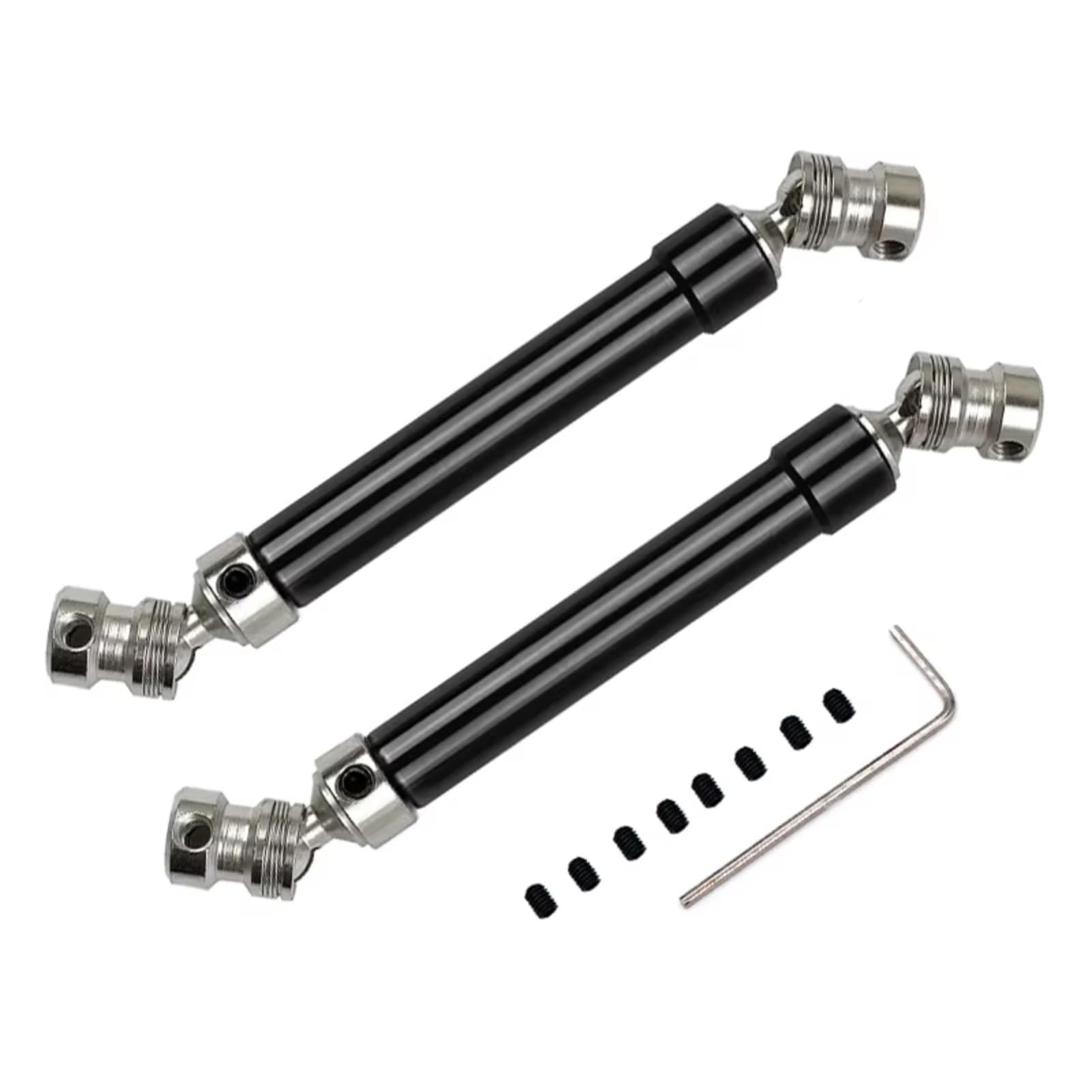 GTVNPOA RC Auto Ersatz Teile Für Axial Für SCX10 AX10 D90 TF2 Für HSP 1/10 2PCS Metall Antriebswelle Für Kreuzgelenk CVD 112-152mm Antriebswelle RC Auto Teile(Black) von GTVNPOA