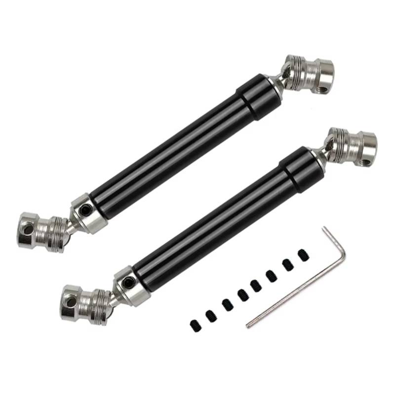 GTVNPOA RC Auto Ersatz Teile Für Axial Für SCX10 AX10 D90 TF2 Für HSP 1/10 2PCS Metall Antriebswelle Für Kreuzgelenk CVD 112-152mm Antriebswelle RC Auto Teile(Black) von GTVNPOA