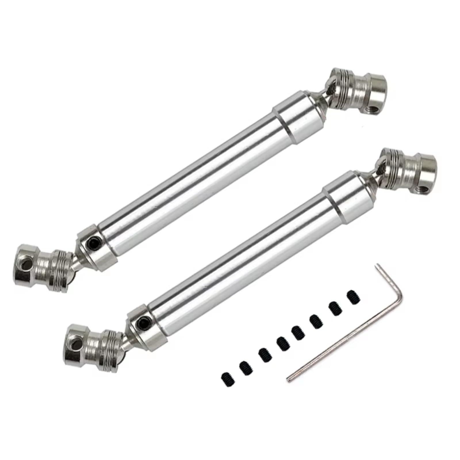 GTVNPOA RC Auto Ersatz Teile Für Axial Für SCX10 AX10 D90 TF2 Für HSP 1/10 2PCS Metall Antriebswelle Für Kreuzgelenk CVD 112-152mm Antriebswelle RC Auto Teile(Silver) von GTVNPOA