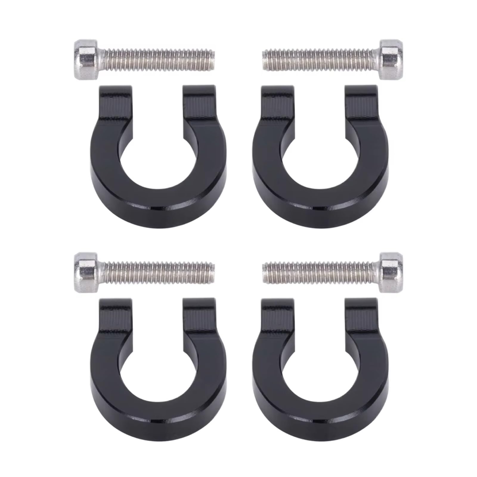 GTVNPOA RC Auto Ersatz Teile Für Axial Für SCX10 Für TRX4 TF2 D90 CC01 1/10 Aluminium Vorne Hinten Stoßstange D-Ring Abschlepphaken Anhänger Haken RC Crawler Auto Upgrade Teile(Black,4pcs) von GTVNPOA