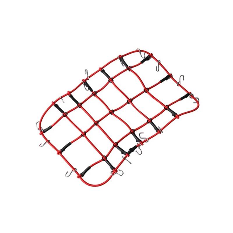 GTVNPOA RC Auto Ersatz Teile Für Axial Für SCX10 III Für TRX4 Für TRX6 D90 TF2 CC01 1/10 19 * 12cm Elastisches Gepäcknetz Dachgepäckträger Aufbewahrungsnetz Mit Haken RC Autozubehör(Red) von GTVNPOA