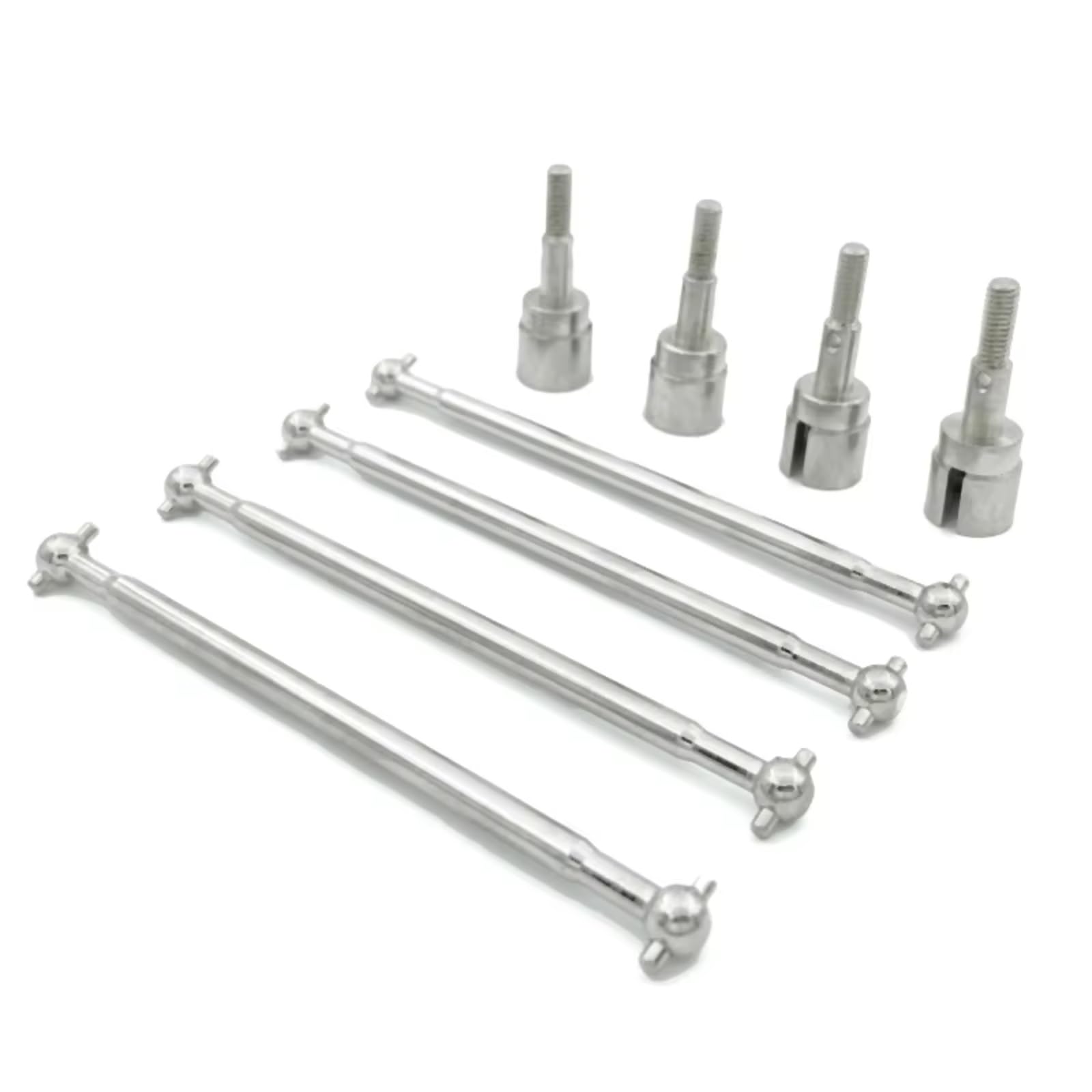 GTVNPOA RC Auto Ersatz Teile Für HSP 94111 08029 02033 1/10 Stahl Metall Antriebswelle 89,5mm Dogbones Radstumpf Achse RC Auto Upgrade Teile(Silver) von GTVNPOA