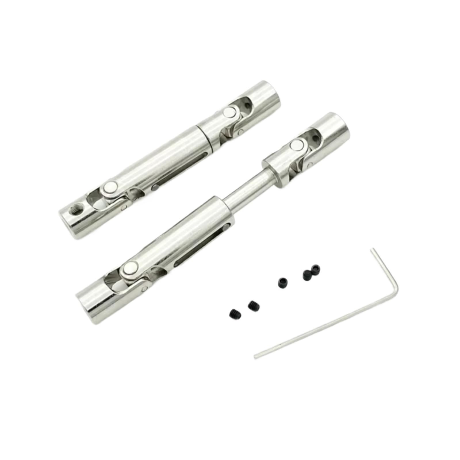 GTVNPOA RC Auto Ersatz Teile Für MN D90 D91 D96 99s Für WPL B14 B24 C24 34 B16 36 D12 Metall Antriebswelle Crawler Auto RC Auto LKW Allgemeine Upgrade Zubehör(Silver) von GTVNPOA