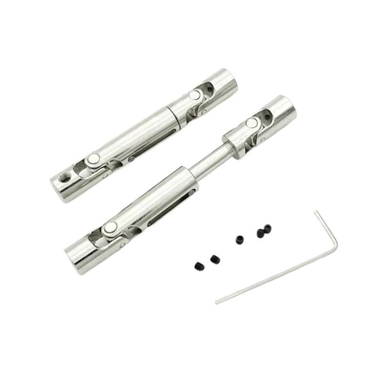 GTVNPOA RC Auto Ersatz Teile Für MN D90 D91 D96 99s Für WPL B14 B24 C24 34 B16 36 D12 Metall Antriebswelle Crawler Auto RC Auto LKW Allgemeine Upgrade Zubehör(Silver) von GTVNPOA