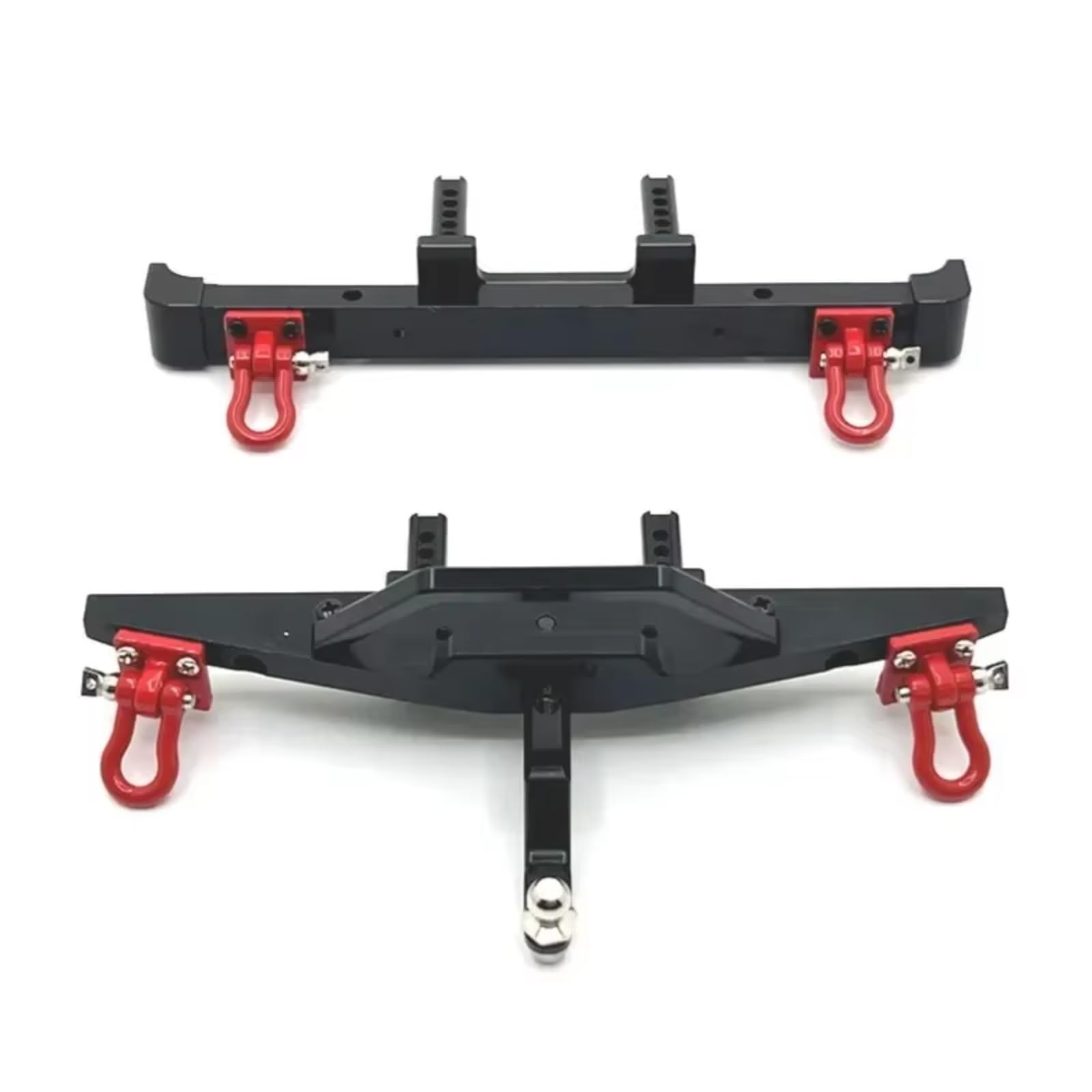 GTVNPOA RC Auto Ersatz Teile Für MN128 MN86 G500 1/12 Metall Vorderen Und Hinteren Stoßfänger Mit Abschlepphaken RC Auto Upgrade Teile Zubehör(Black,Front and After) von GTVNPOA