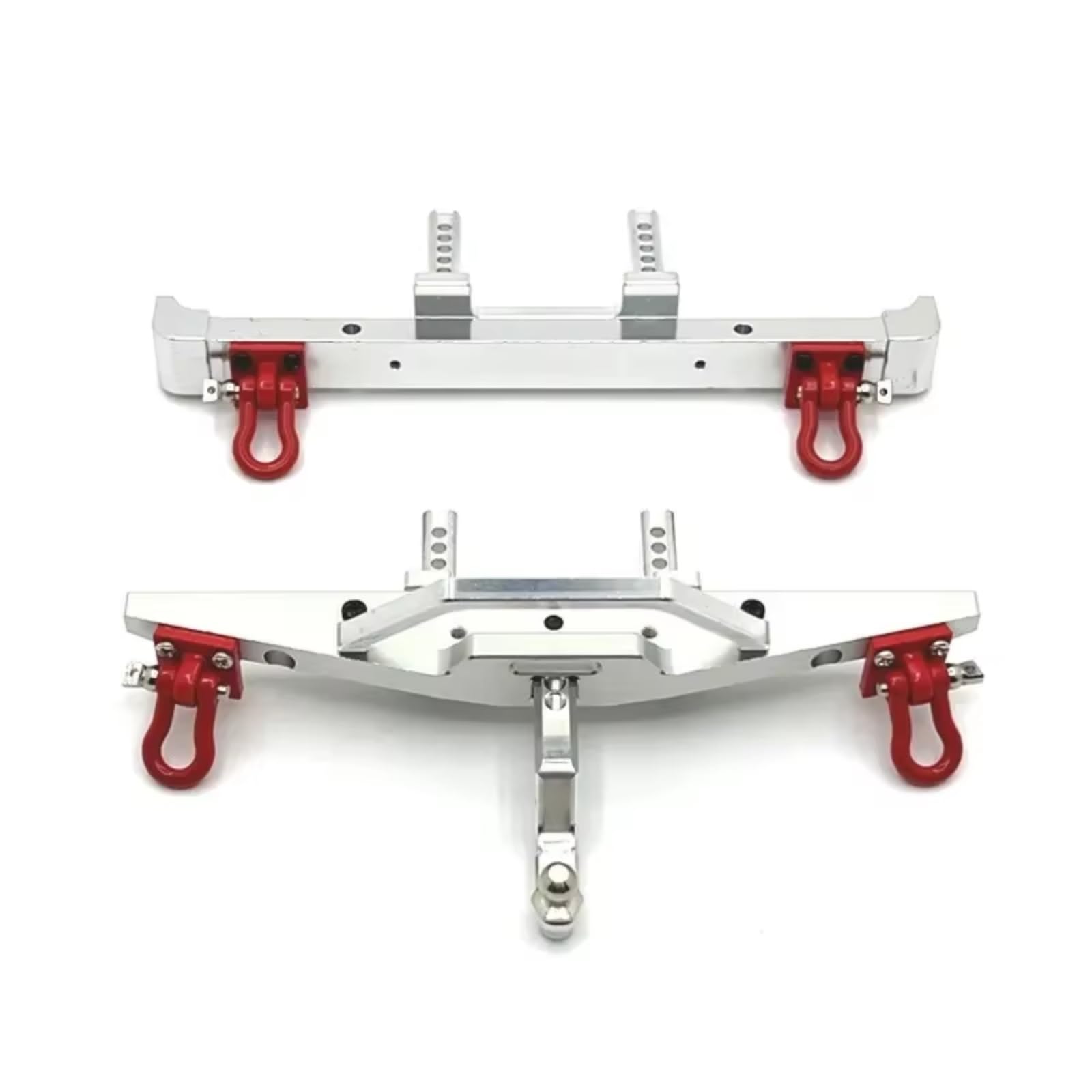 GTVNPOA RC Auto Ersatz Teile Für MN128 MN86 G500 1/12 Metall Vorderen Und Hinteren Stoßfänger Mit Abschlepphaken RC Auto Upgrade Teile Zubehör(Silver,Front and After) von GTVNPOA