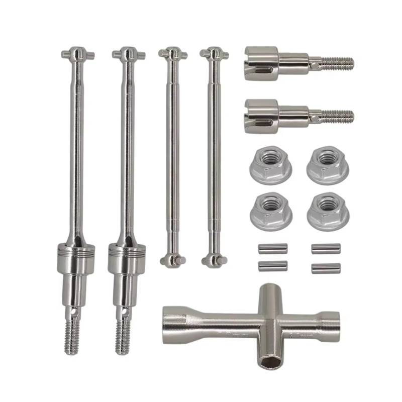 GTVNPOA RC Auto Ersatz Teile Für SCY 16101 16102 16103 16201 Pro 1/16 Metall CVD Vordere Und Hintere Antriebswelle Und Hülse Bürstenlose RC Auto Upgrade Teile von GTVNPOA