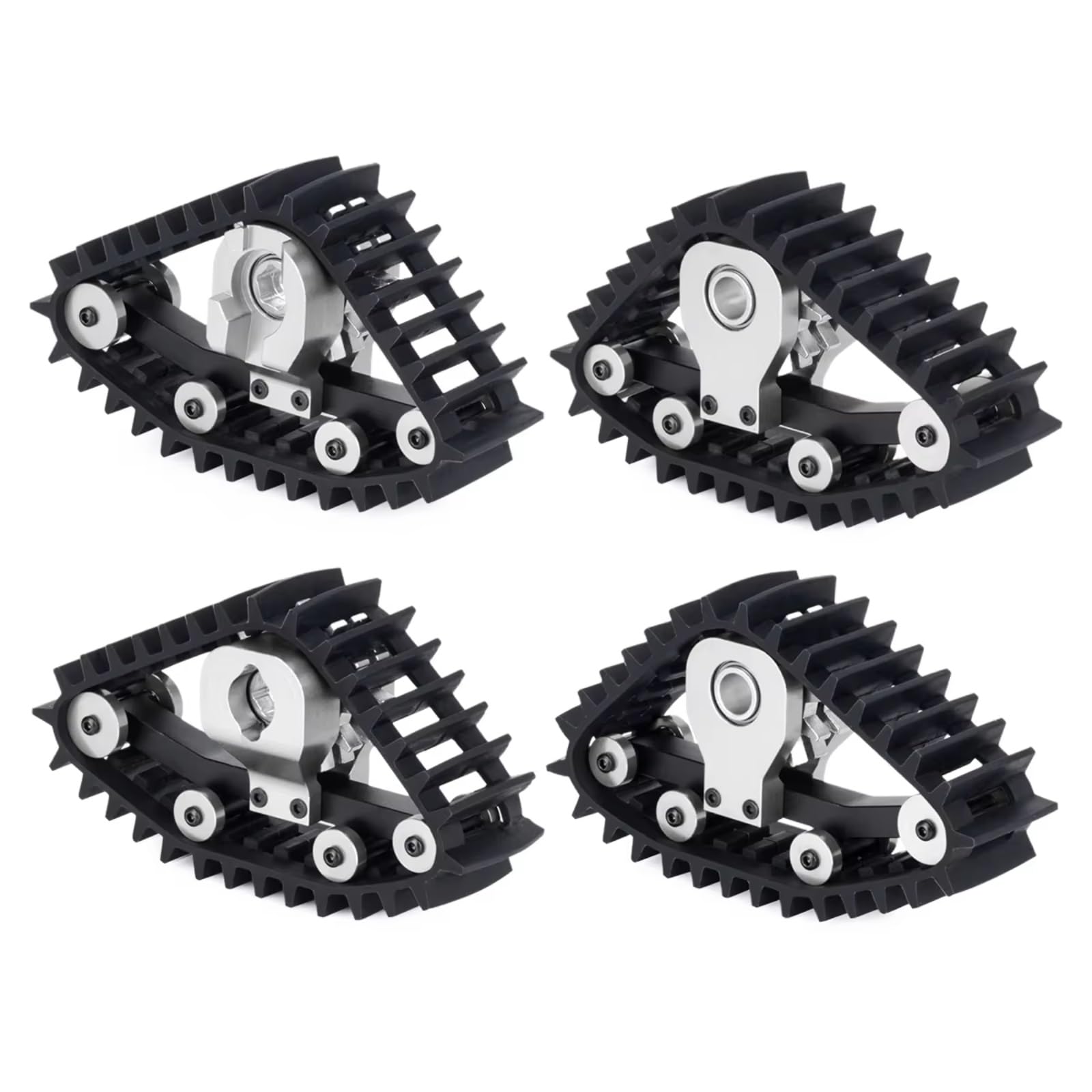 GTVNPOA RC Auto Ersatz Teile Für TRX4M 1/18 Schneereifen Sets 4 teilig Simulieren Sie Carload Tracks Rad Sandmobile Conversion RC Crawler Car DIY Upgrade Teile(Silver) von GTVNPOA
