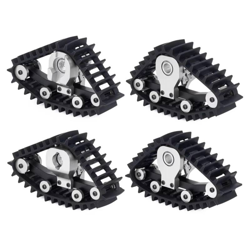GTVNPOA RC Auto Ersatz Teile Für TRX4M 1/18 Schneereifen Sets 4 teilig Simulieren Sie Carload Tracks Rad Sandmobile Conversion RC Crawler Car DIY Upgrade Teile(Silver) von GTVNPOA