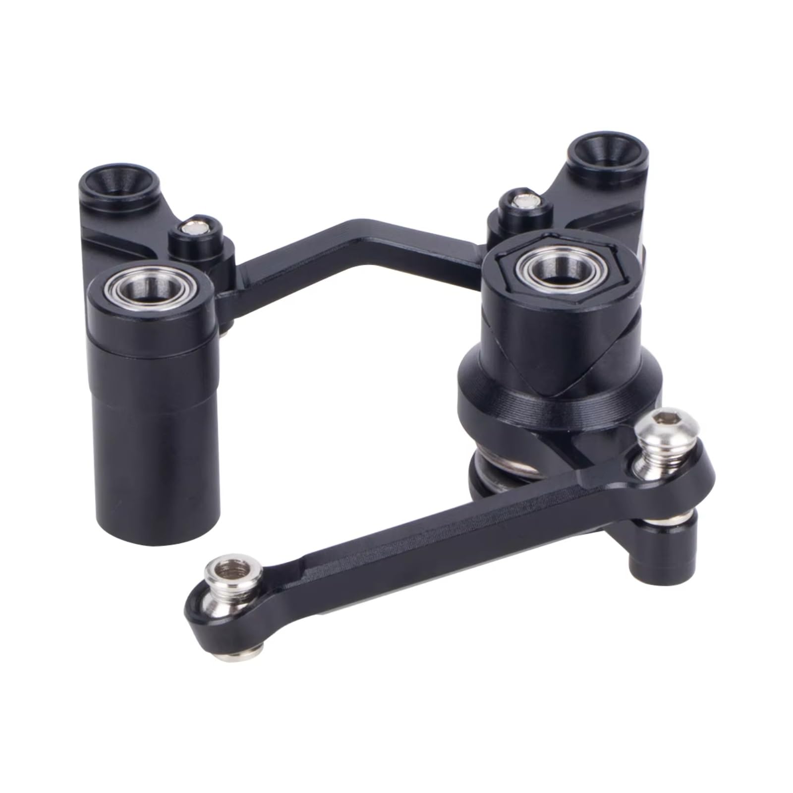 GTVNPOA RC Auto Ersatz Teile Für Traxxas BL-2S Für Slash 4x4 4WD Aluminium Lenkung Umlenkhebel Und Drag Link Servo Saver Set RC Upgrade Teile(Black) von GTVNPOA