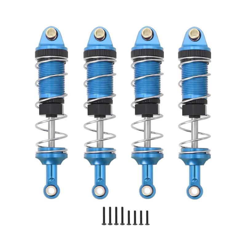 GTVNPOA RC Spezialstoßdämpfer Für MJX Für Hyper Go 14301 14302 14303 1/14 Metall Vorne Hinten Hydraulische Öl Stoßdämpfer Loch Zu Loch 60MM RC Auto Upgrade Teil Ersatz Verwenden(Blue) von GTVNPOA