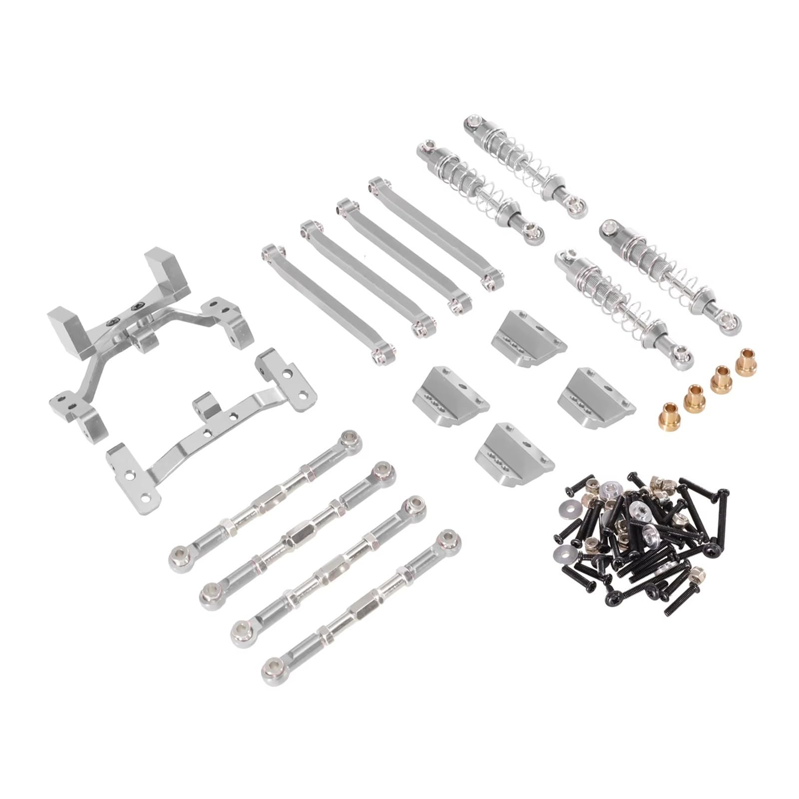 GTVNPOA RC Spezialstoßdämpfer Für MN MN99sV2 MN98V2 Metallstange Stoßdämpfersatz Fernbedienung Auto Kettenfahrzeug Teile Und Zubehör Upgrade Ersatz Und Verwendung(Silver) von GTVNPOA