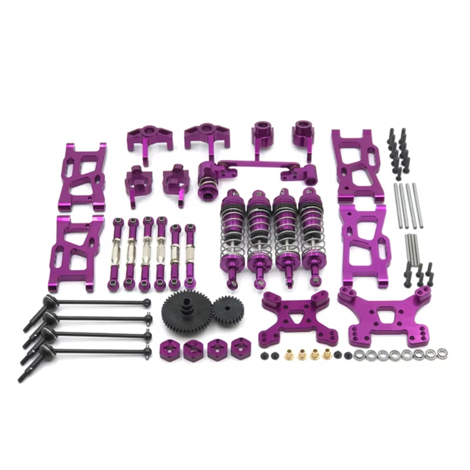 GTVNPOA RC Spezialstoßdämpfer Für WLtoys 144010 144001 144002 124017 124019 Metall 44T 27T Getriebe Antriebswelle Stoßdämpfer 14 Pack RC Auto Teile Zubehör Ersatz Verwenden(Purple) von GTVNPOA