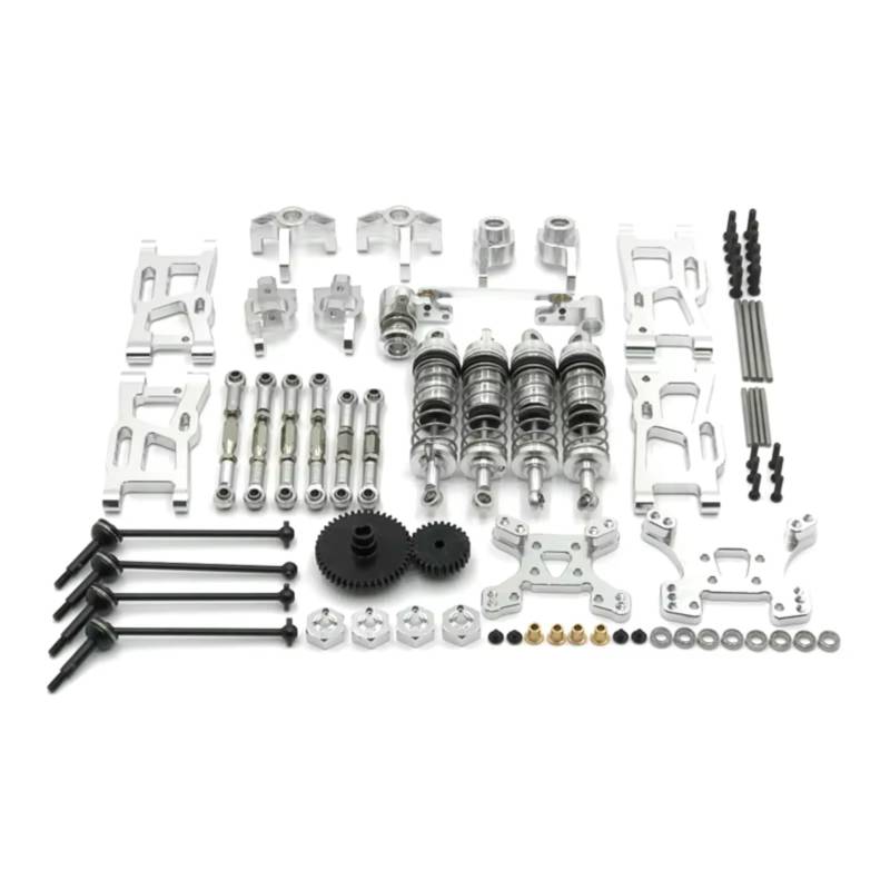 GTVNPOA RC Spezialstoßdämpfer Für WLtoys 144010 144001 144002 124017 124019 Metall 44T 27T Getriebe Antriebswelle Stoßdämpfer 14 Pack RC Auto Teile Zubehör Ersatz Verwenden(Silver) von GTVNPOA