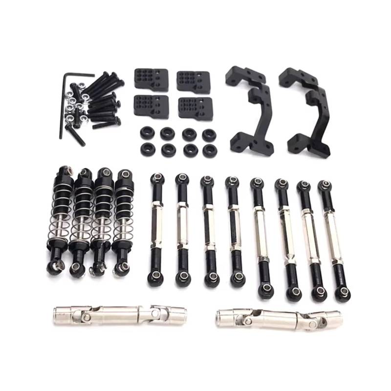 GTVNPOA RC Spezialstoßdämpfer Für WPL C14 C24 1/16 Für Feiyu FY003-5A Metall Spurstangen Antriebswellen Stoßdämpfer RC Auto Teile Und Zubehör Upgrade Ersatz Und Verwendung(Black) von GTVNPOA